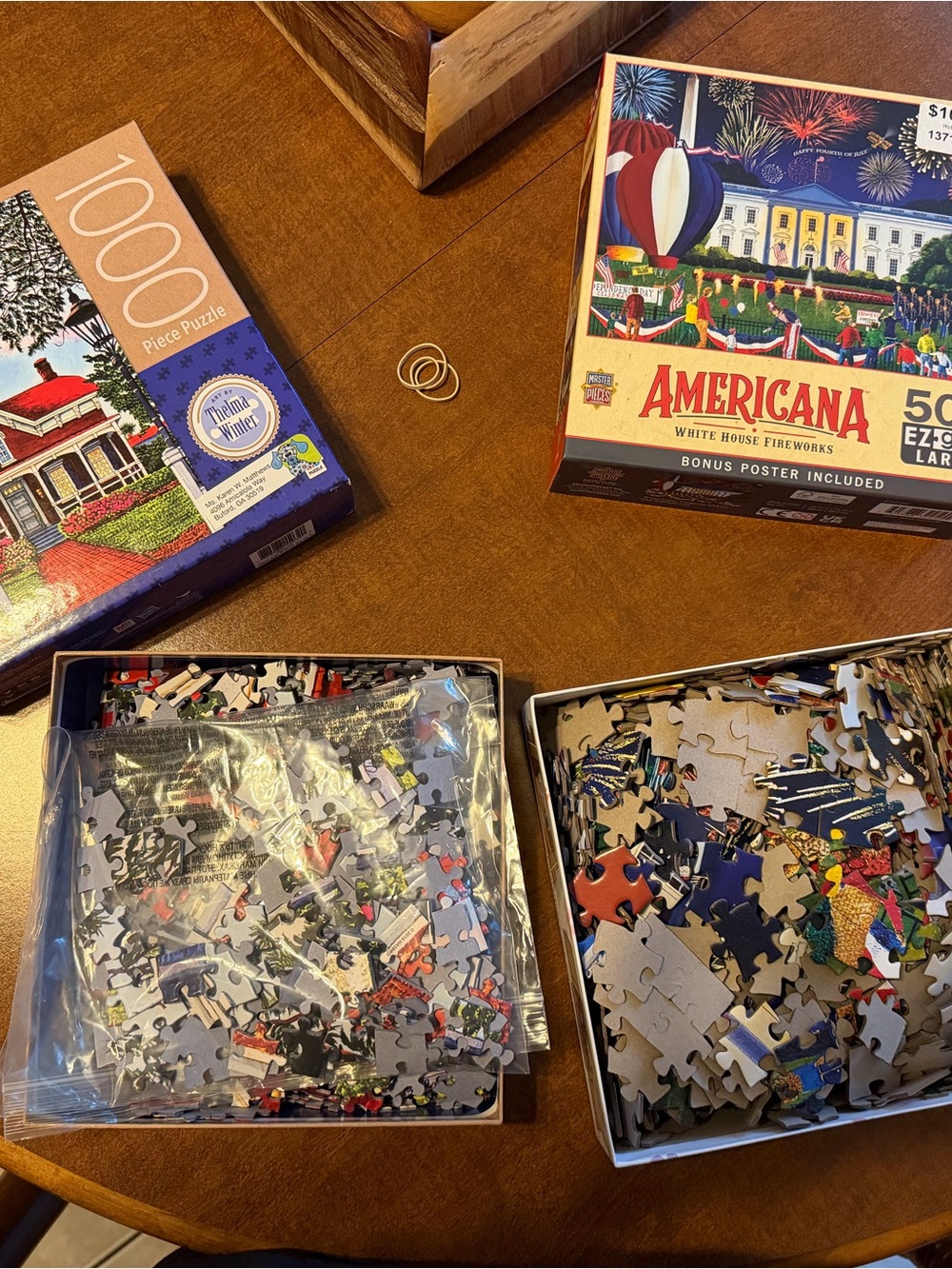 Americana 500-Piece Jigsaw Puzzle and 1000 Piece lighthouse puzzle